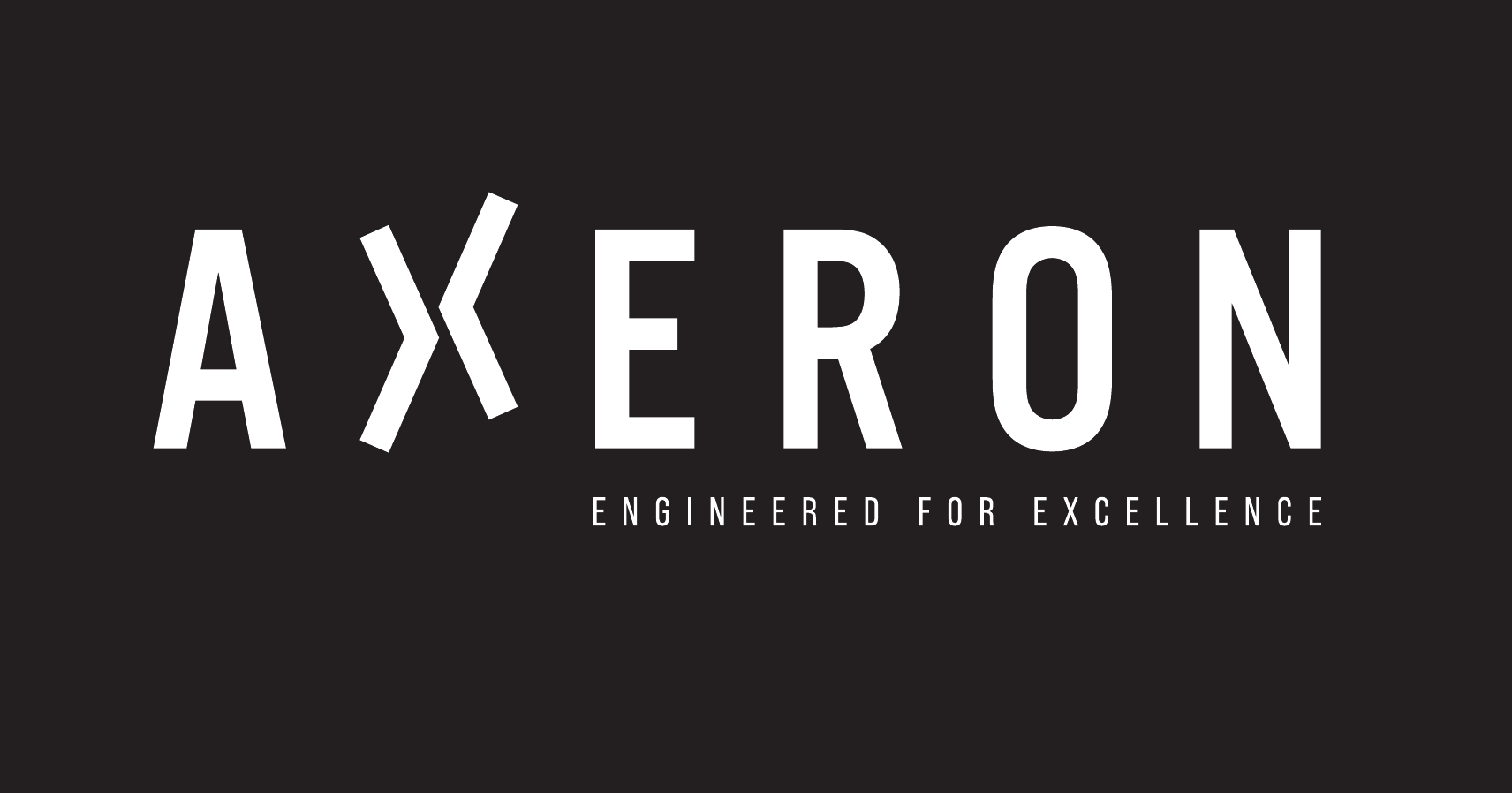Logo Axeron in negativo, design di Visione Nuova