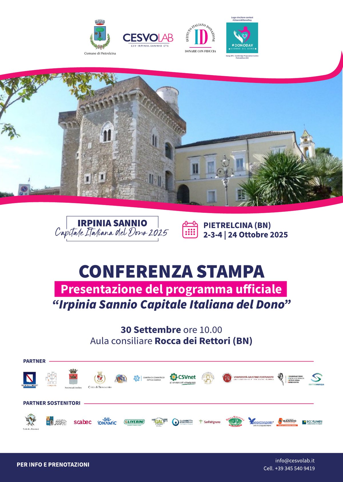 Locandina conferenza stampa Capitale Italiana del Dono