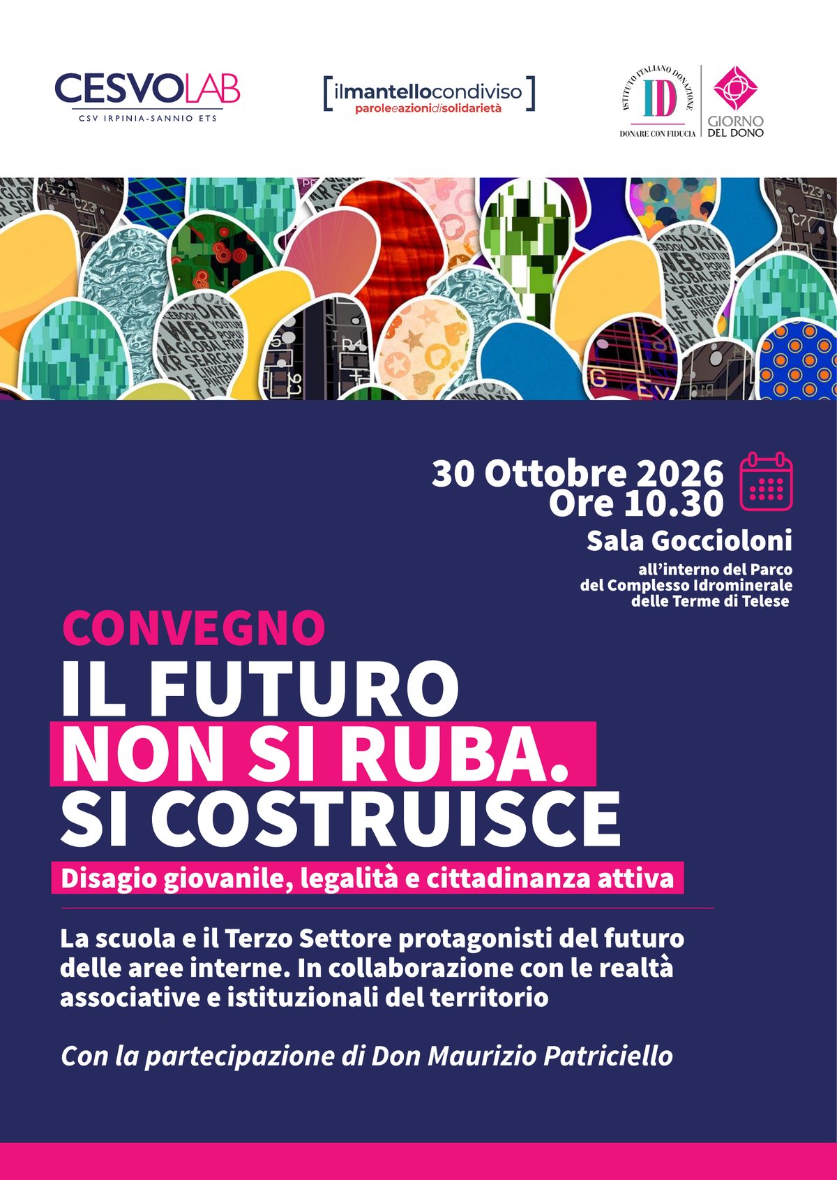 Locandina convegno Il futuro non si ruba, si costruisce