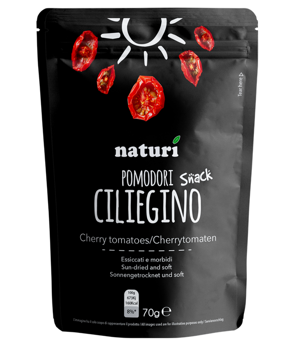 Packaging Naturì Pomodori Ciliegino, design di Visione Nuova per Italcastagne